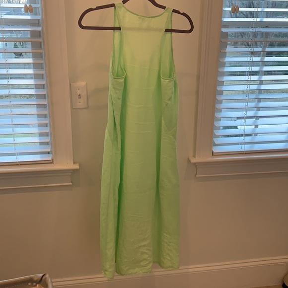 Lime green Calypso high/low linen dress - Picture 3 of 5
